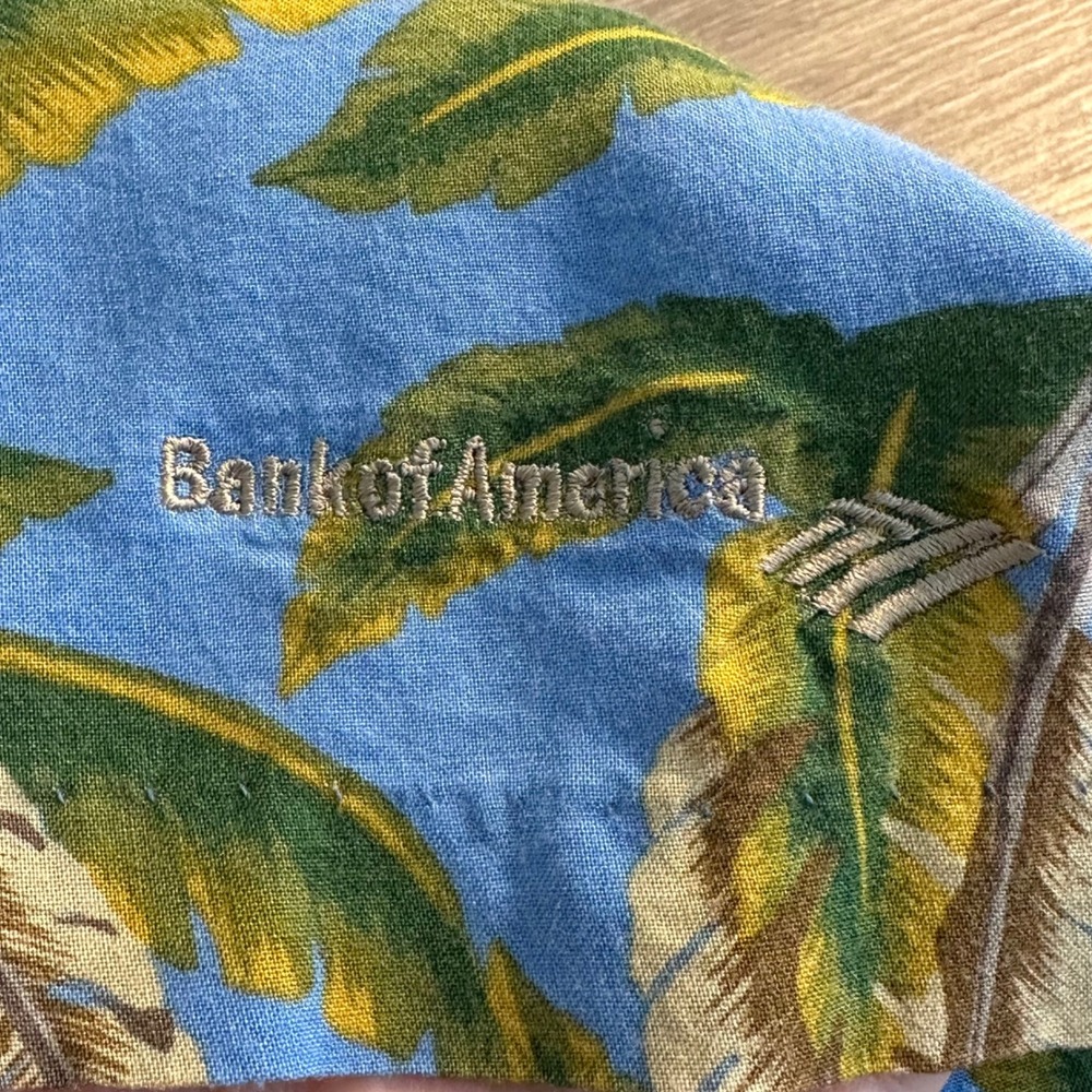 Vintage Reyn Spooner Rayon Hawaiian Shirt Size XL Blue‎ Palm Trees Beach Travel - Picture 7 of 7